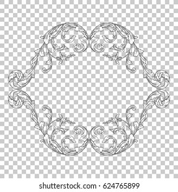 Filigree ornament in baroque style. You can use this swirl for wedding decoration of greeting card and laser cutting.