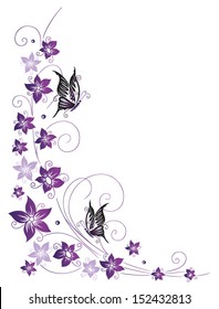 Filigree Colorful Flowers Purple Violet Butterfly Stock Vector (Royalty ...