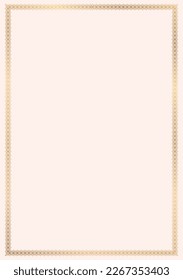 Filigree vector frame. Gold frame for invitation, letterhead, certificate.