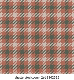 Fondo de cuadros de Vector de filigrana, nostálgico tejido textil a cuadros. Patrón de textura de tartán sin costuras en la paleta de colores pastel y rojo.