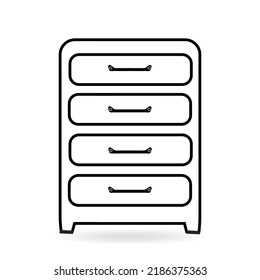 Filing Cabinet, Documents, Office, Cabinet Icon Illustration Isolated Vector Sign Symbol.