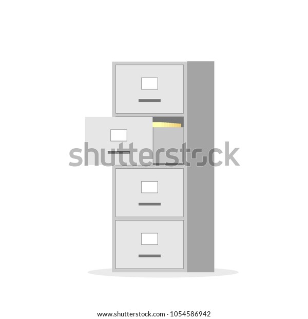 Filing Cabinet Four Drawer Vector Image Stock Vector (Royalty Free ...