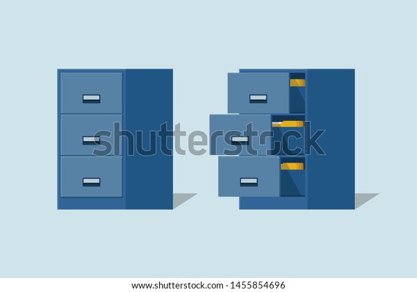 Filing\
cabinet with four drawer,Documents open office\
box