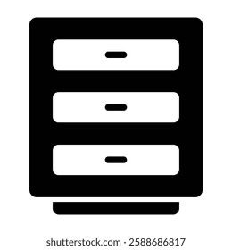 Filing Cabinet Glyph Icon Design For Personal And Commercial Use