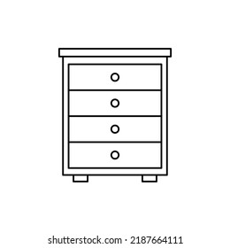 Filing cabinet icon in line style icon, isolated on white background