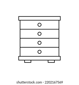 Icono de archivador en icono de estilo de línea, aislado en fondo blanco