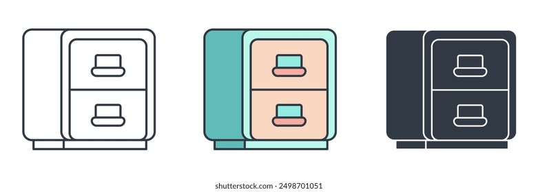 Filing cabinet icon symbol vector illustration isolated on white background