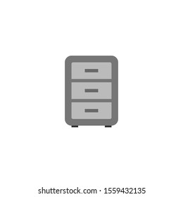 Filing cabinet icon vector isolated on white background.
