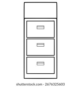 filing cabinet illustration hand drawn outline vector