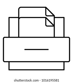
Filing cabinet. Line icon bookkeeping
