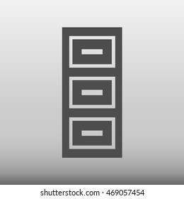 Filing Cabinet Vector Icon Illustration