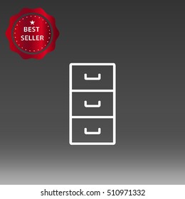 Filing Cabinet Vector Icon Illustration