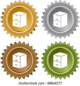 Filing Cabinet web button isolated on a background.