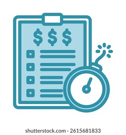 Filing Deadline mini illustration dual tone blue color icon, use for taxation, economy, business, finance, UI, UX kit, app and web development, digital or print.