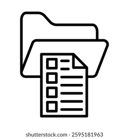Filing Folders Vector Line Icon Design