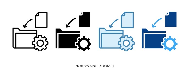 Conjunto de ícones do sistema de arquivos Conjunto de vários estilos