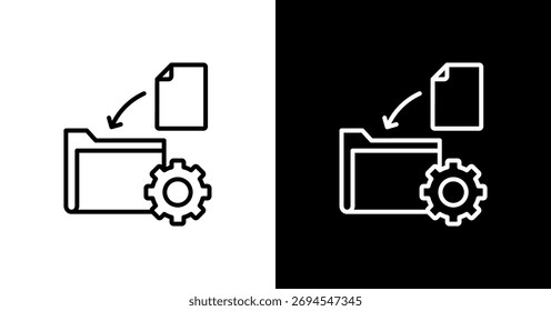 Filing System White Icon Set Design