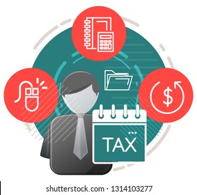 Filing for Tax Refund - Illustration as EPS 10 File