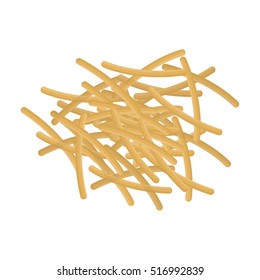 Filini pasta icon in cartoon style isolated on white background. Types of pasta symbol stock vector illustration.