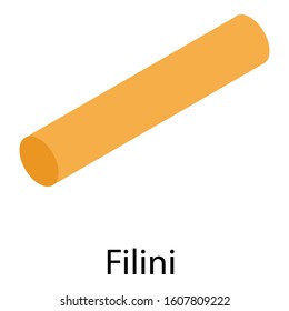 Filini pasta icon. Isometric of filini pasta vector icon for web design isolated on white background
