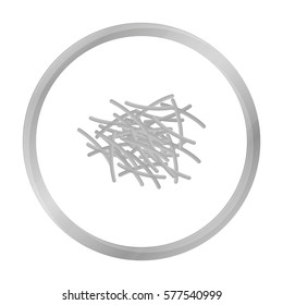 Filini pasta icon in monochrome style isolated on white background. Types of pasta symbol stock vector illustration.
