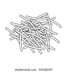 Filini pasta icon in outline style isolated on white background. Types of pasta symbol stock vector illustration.