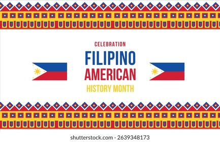 Filipino American History Month, filipino flag, flipino color patterns, realistic vector illustration Celebration	