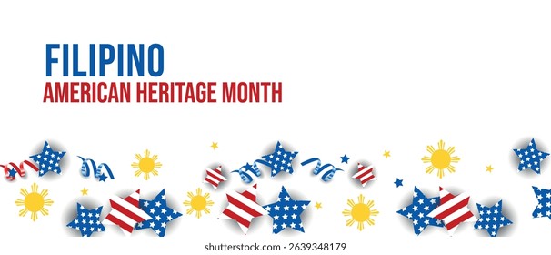 Filipino American History Month, filipino flag, flipino color patterns, realistic vector illustration Celebration	