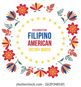Filipino American History Month, filipino flag, flipino color patterns, realistic vector illustration Celebration	