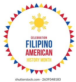 Filipino American History Month, filipino flag, flipino color patterns, realistic vector illustration Celebration	