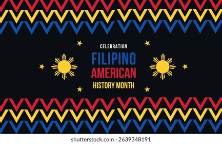 Filipino American History Month, filipino flag, flipino color patterns, realistic vector illustration Celebration	