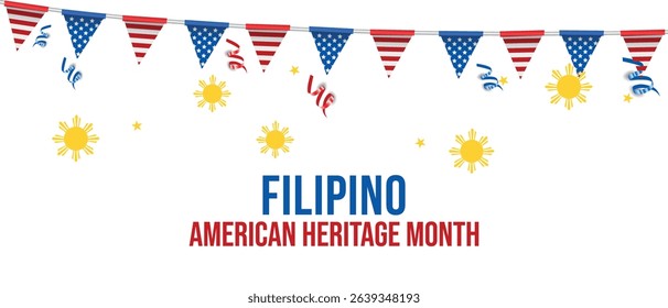 Filipino American History Month, filipino flag, flipino color patterns, realistic vector illustration Celebration	