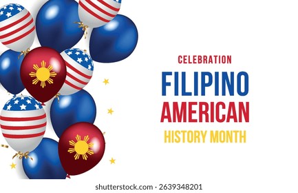 Filipino American History Month, filipino flag, flipino color patterns, realistic vector illustration Celebration	