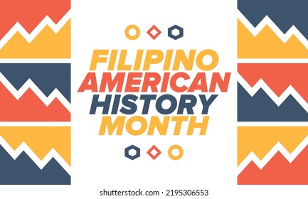 Filipino American History Month Happy Holiday Stock Vector (Royalty ...