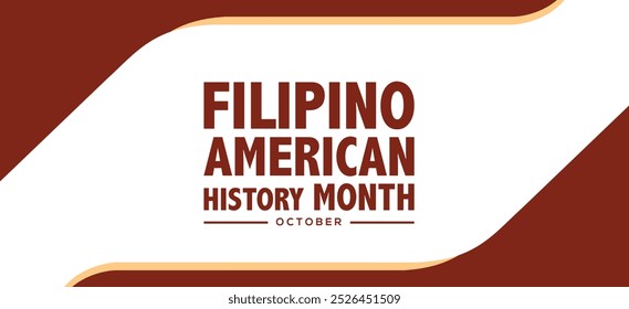 Filipino American History Month. Happy holiday celebrate annual in October