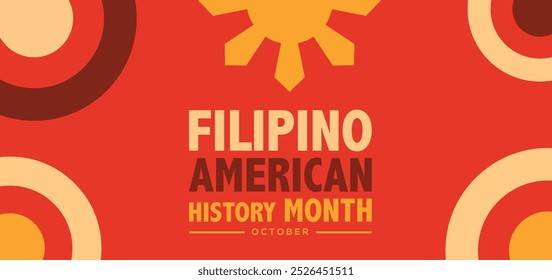 Filipino American History Month. Happy holiday celebrate annual in October