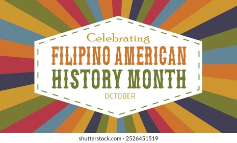 Filipino American History Month. Happy holiday celebrate annual in October