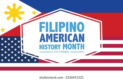 Filipino American History Month. Happy holiday celebrate annual in October