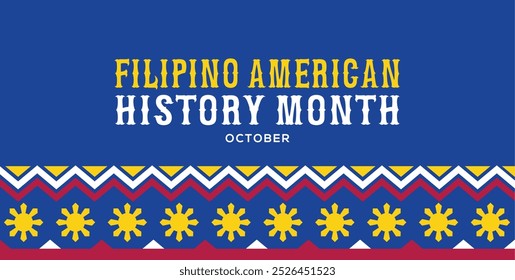 Filipino American History Month. Happy holiday celebrate annual in October