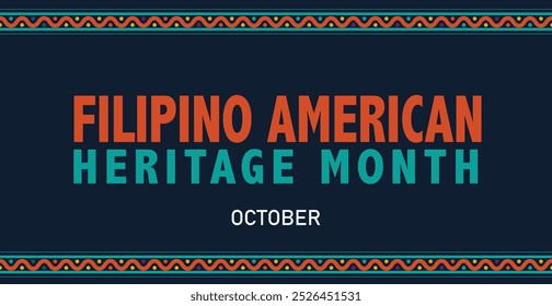 Filipino American History Month. Frohe Feiertage feiern jährlich im Oktober