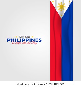 Filipino Araw ng Kalayaan (Translate: Philippine Independence Day). Happy national holiday. Celebrated annually on June 12 in Philippine. Patriotic poster design. Vector illustration
