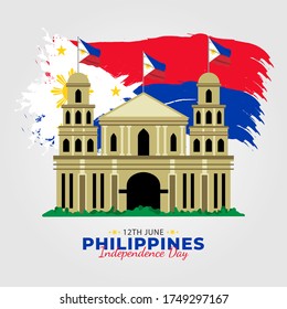 Filipino Araw ng Kalayaan (Translate: Philippine Independence Day) is the Philippine National Day and Republic Day, which is celebrated on 12 June each year. vector illustration