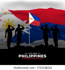 Filipino Araw ng Kalayaan (Translate: Philippine Independence Day) is the Philippine National Day and Republic Day, which is celebrated on 12 June each year. vector illustration svg