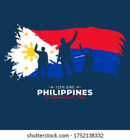 Filipino Araw ng Kalayaan (Translate: Philippine Independence Day). Happy national holiday. Celebrated annually on June 12 in Philippine. Patriotic poster design. Vector illustration