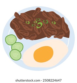 Ilustração de Filipino Beef Tapa Tapsilog