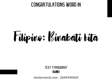 Filipino Binabati kita Texto moderno Typescript Trendy Inspirational Legenda