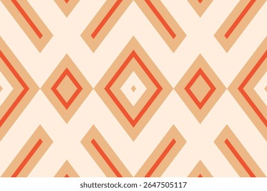 Filipino folk art Yakan waving cloth inspired vector seamless pattern on pink, geometric textile or fabric print design from Philippines. Retro abstract ornament, vibrant emboidery decorative  art
