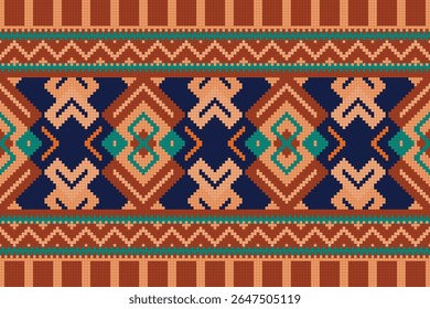 Filipino folk art Yakan waving cloth inspired vector seamless pattern on pink, geometric textile or fabric print design from Philippines. Retro abstract ornament, vibrant emboidery decorative  art