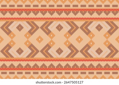 Filipino folk art Yakan waving cloth inspired vector seamless pattern on pink, geometric textile or fabric print design from Philippines. Retro abstract ornament, vibrant emboidery decorative  art