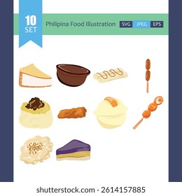 Filipino Food Illustration Set A Taste of the Philippines